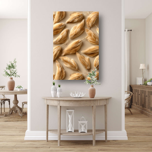 Abstracte Veren in Beige acrylglas