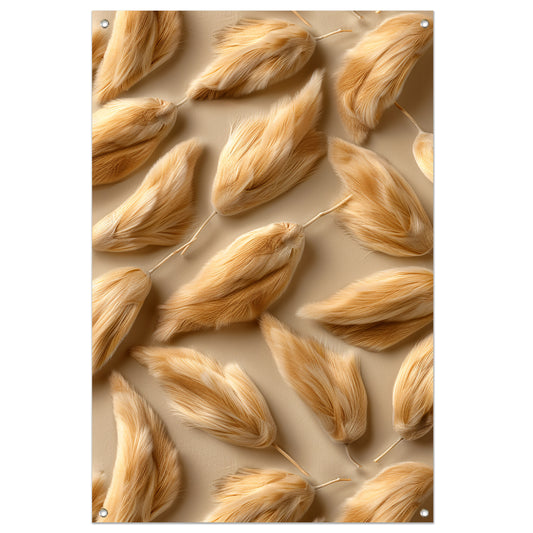 Abstracte Veren in Beige tuinposter