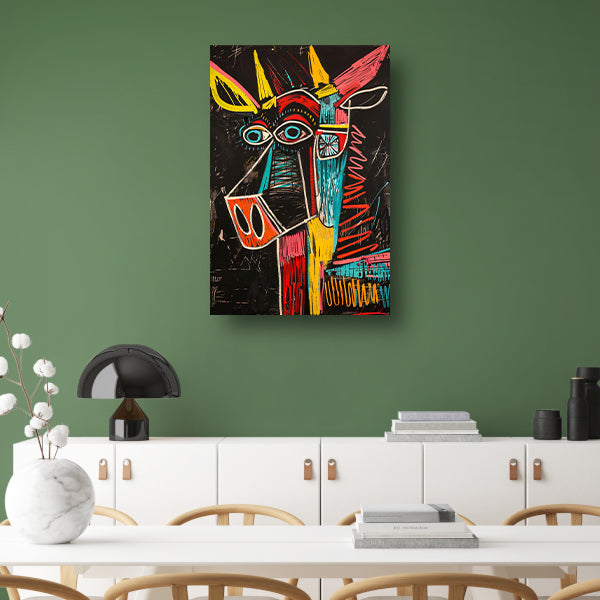 Abstract Stier in Felle Kleuren canvas
