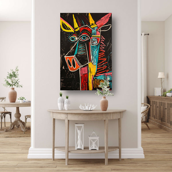 Abstract Stier in Felle Kleuren canvas