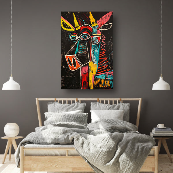 Abstract Stier in Felle Kleuren canvas