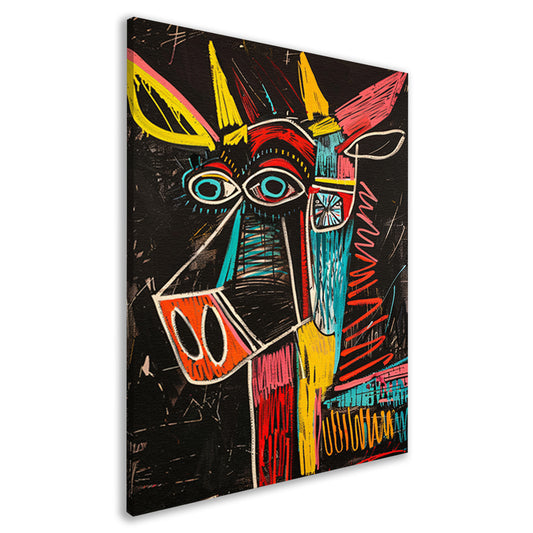 Abstract Stier in Felle Kleuren canvas