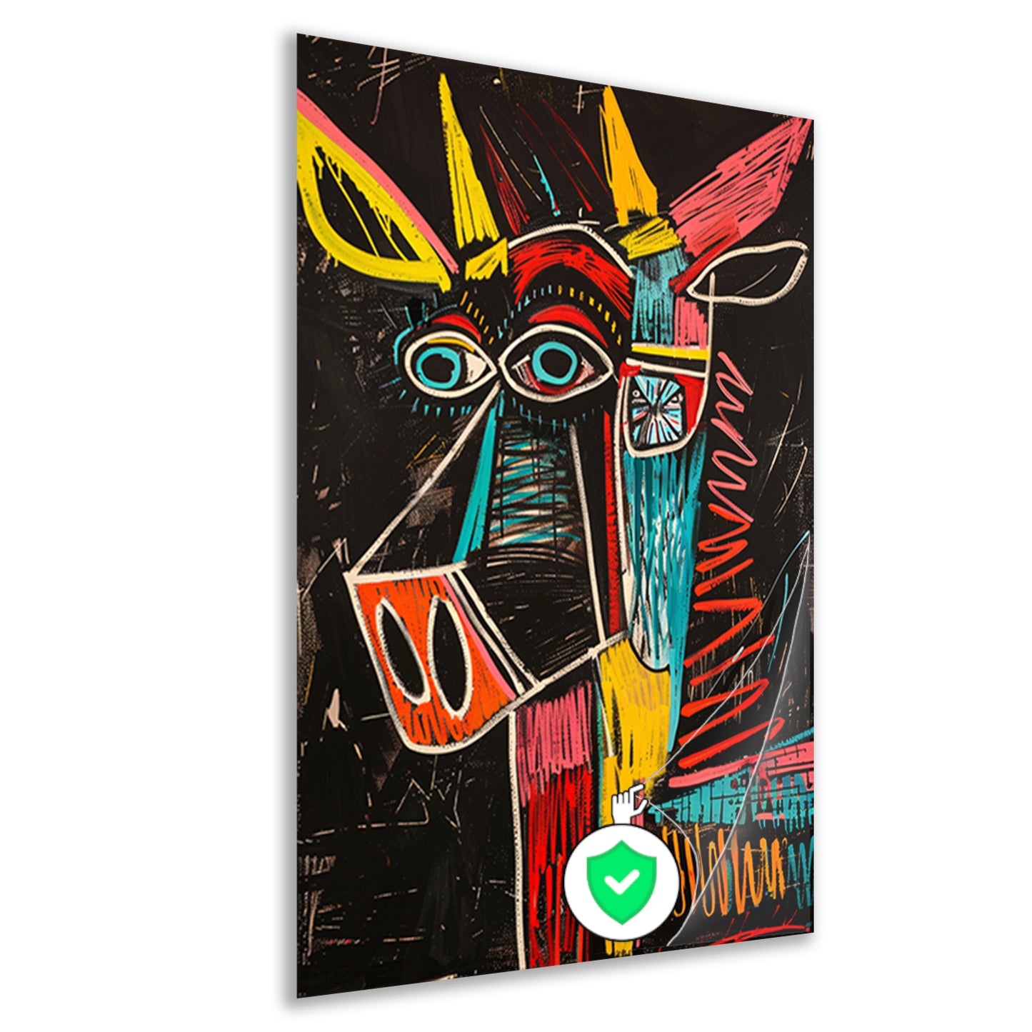 Abstract Stier in Felle Kleuren poster
