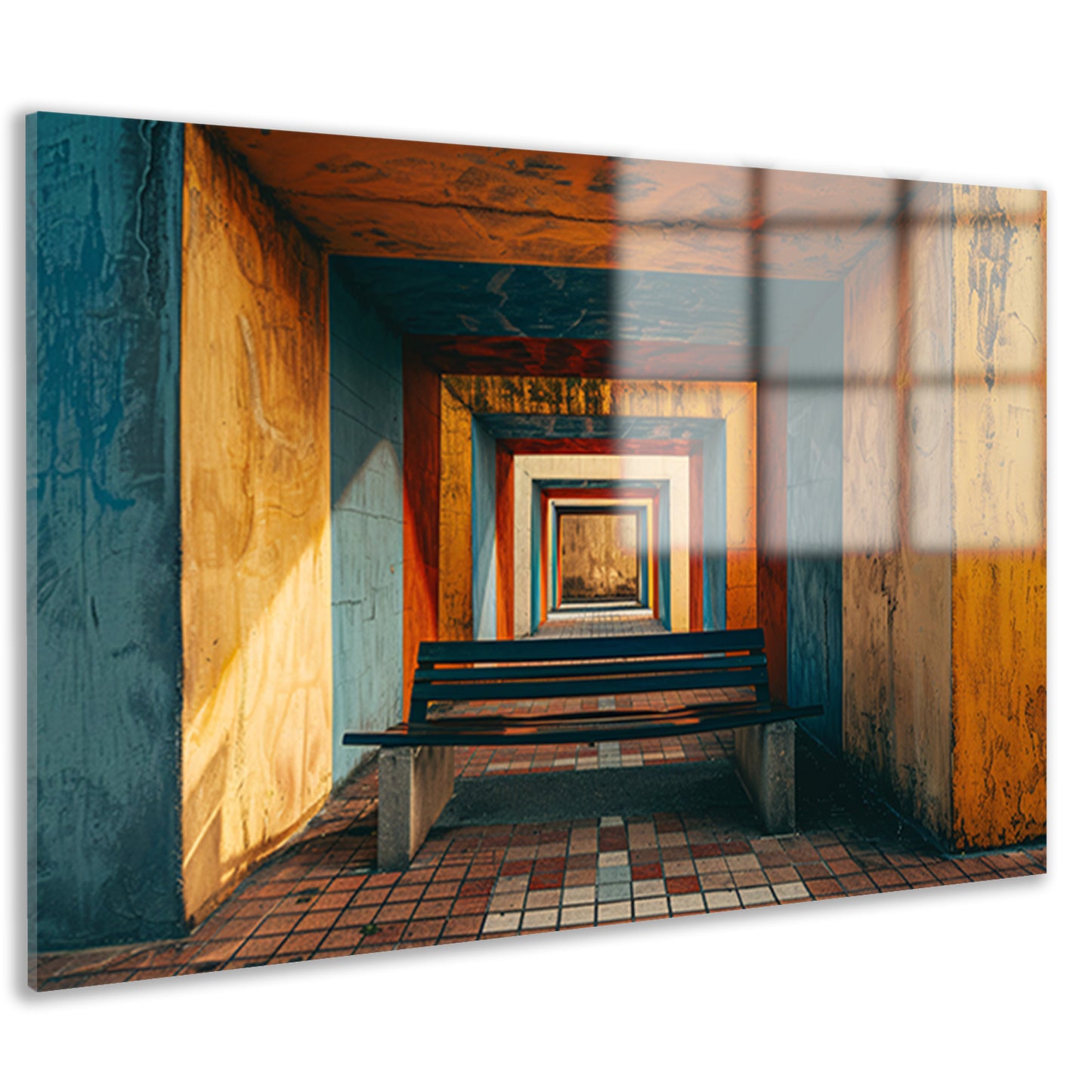 Minimalistische Tunnel met Bankje acrylglas