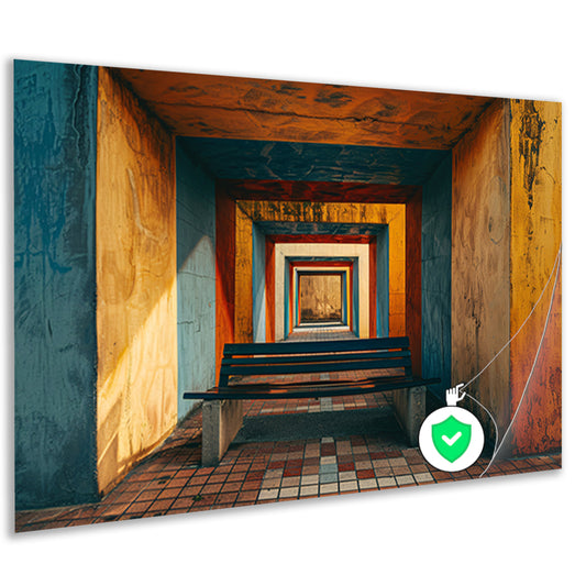 Minimalistische Tunnel met Bankje poster