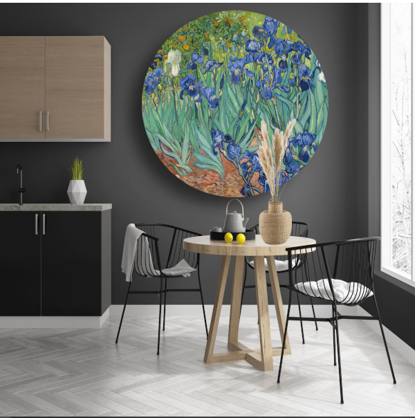 Irissen - Vincent van Gogh aluminium muurcirkel