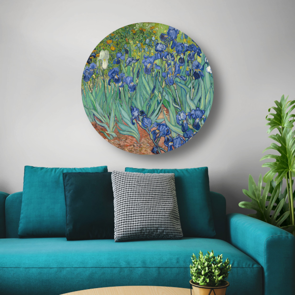 Irissen - Vincent van Gogh aluminium muurcirkel