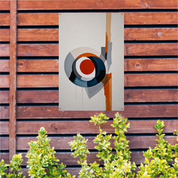 Dynamische abstractie van kleur en vorm tuinposter
