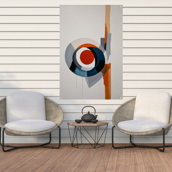 Dynamische abstractie van kleur en vorm tuinposter