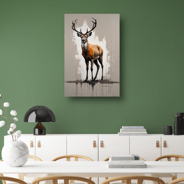 Abstract Hert in Moderne Drip Schilderstijl canvas