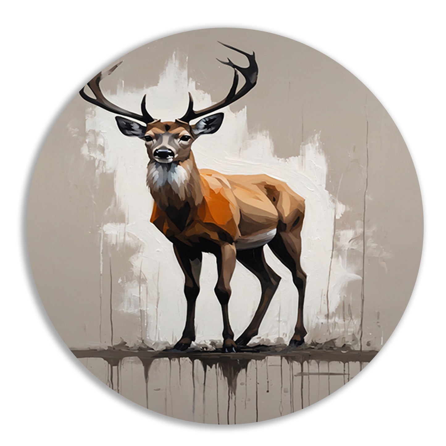 Abstract Hert in Moderne Drip Schilderstijl aluminium muurcirkel