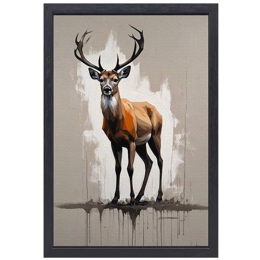 Abstract Hert in Moderne Drip Schilderstijl canvas met baklijst