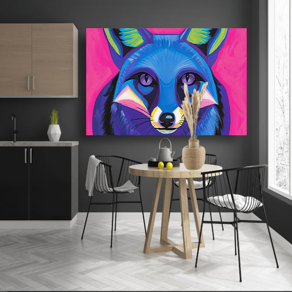 Kleurrijk abstract schilderij van een vos canvas