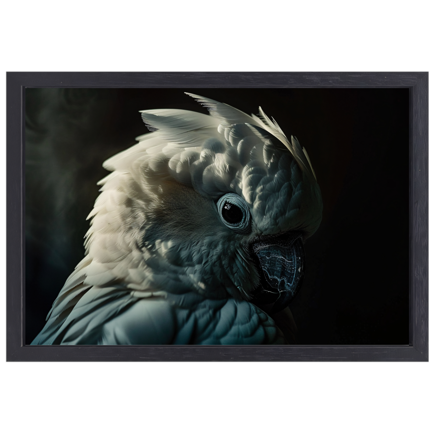 Close-up van een Witte Kaketoe canvas met baklijst