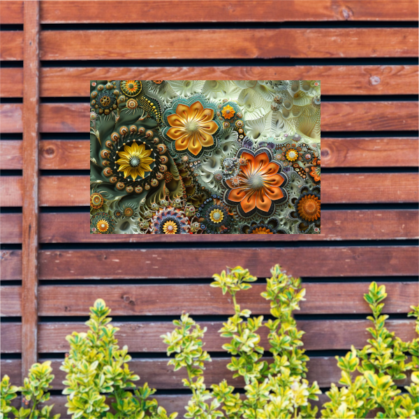 Minimalistische lijnenspel tuinposter
