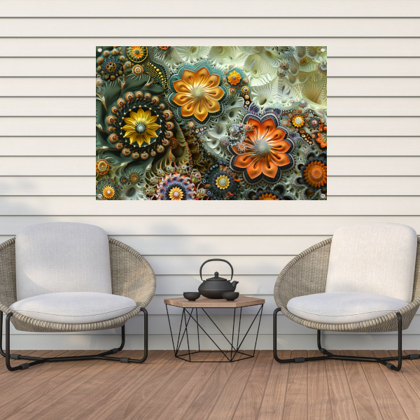 Minimalistische lijnenspel tuinposter
