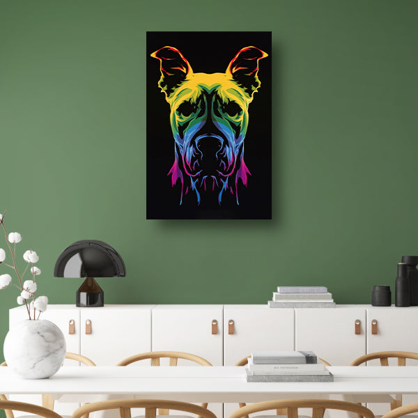 Psychedelische kleurrijke afbeelding van een hond poster