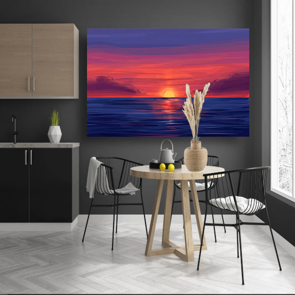 Adembenemende zonsondergang over kalme zee canvas