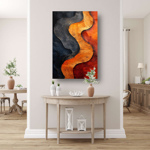 Abstract met gouden verf canvas