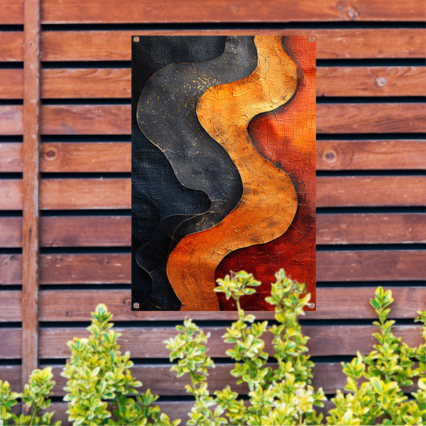 Abstract met gouden verf tuinposter