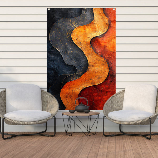 Abstract met gouden verf tuinposter