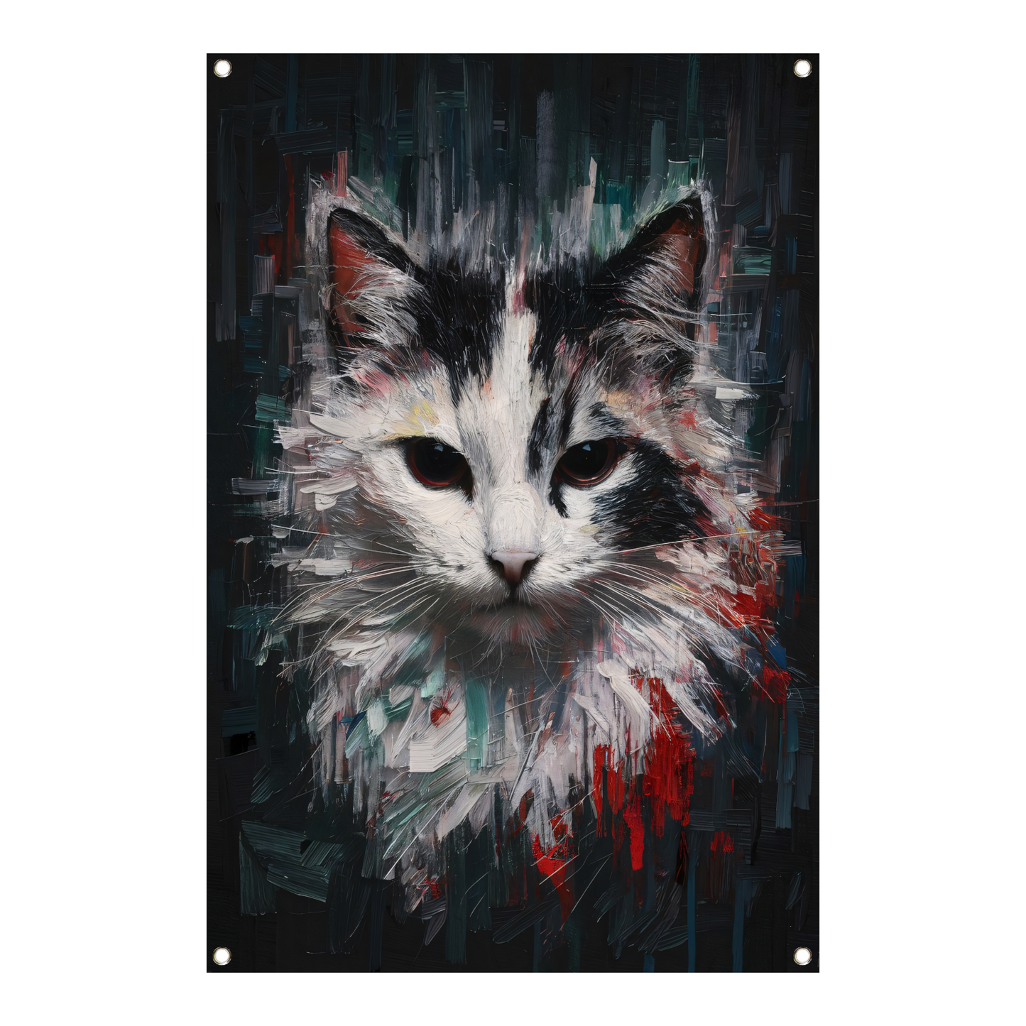 Blik van een Abstracte Kat in Kleur tuinposter