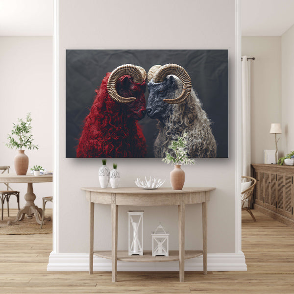 Schapen in Zwart Wit canvas