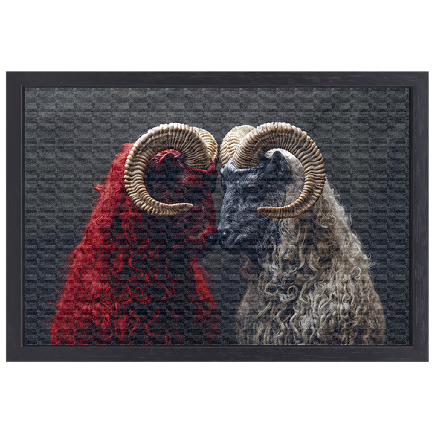 Schapen in Zwart Wit canvas met baklijst