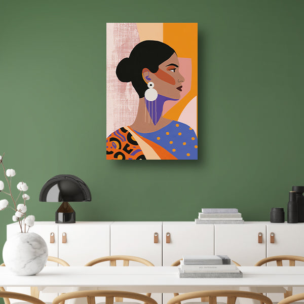 Elegante Indische Vrouw in Traditionele Kledij canvas