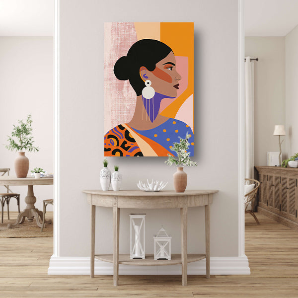 Elegante Indische Vrouw in Traditionele Kledij canvas