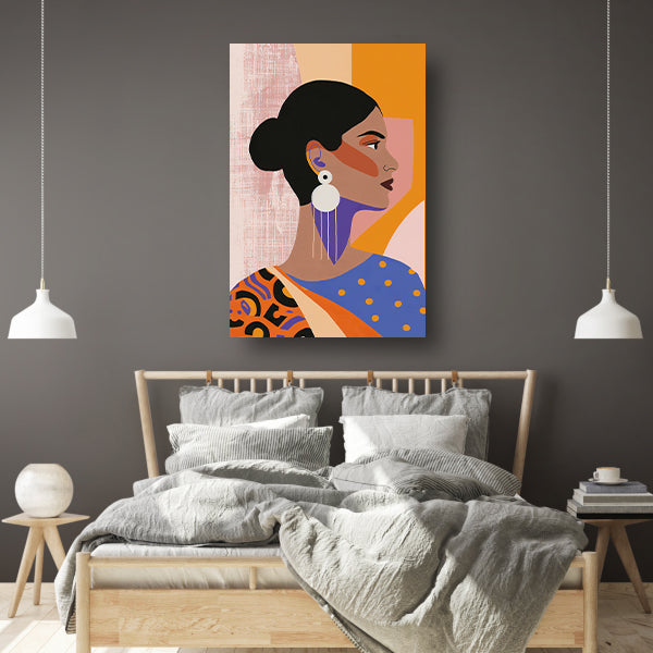 Elegante Indische Vrouw in Traditionele Kledij canvas