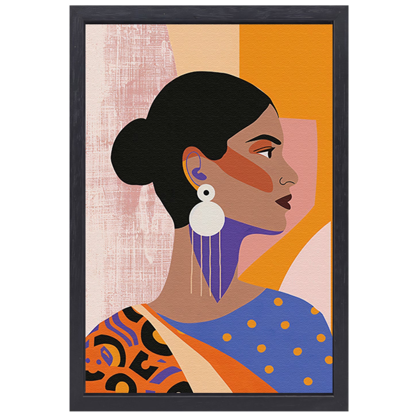 Elegante Indische Vrouw in Traditionele Kledij canvas met baklijst