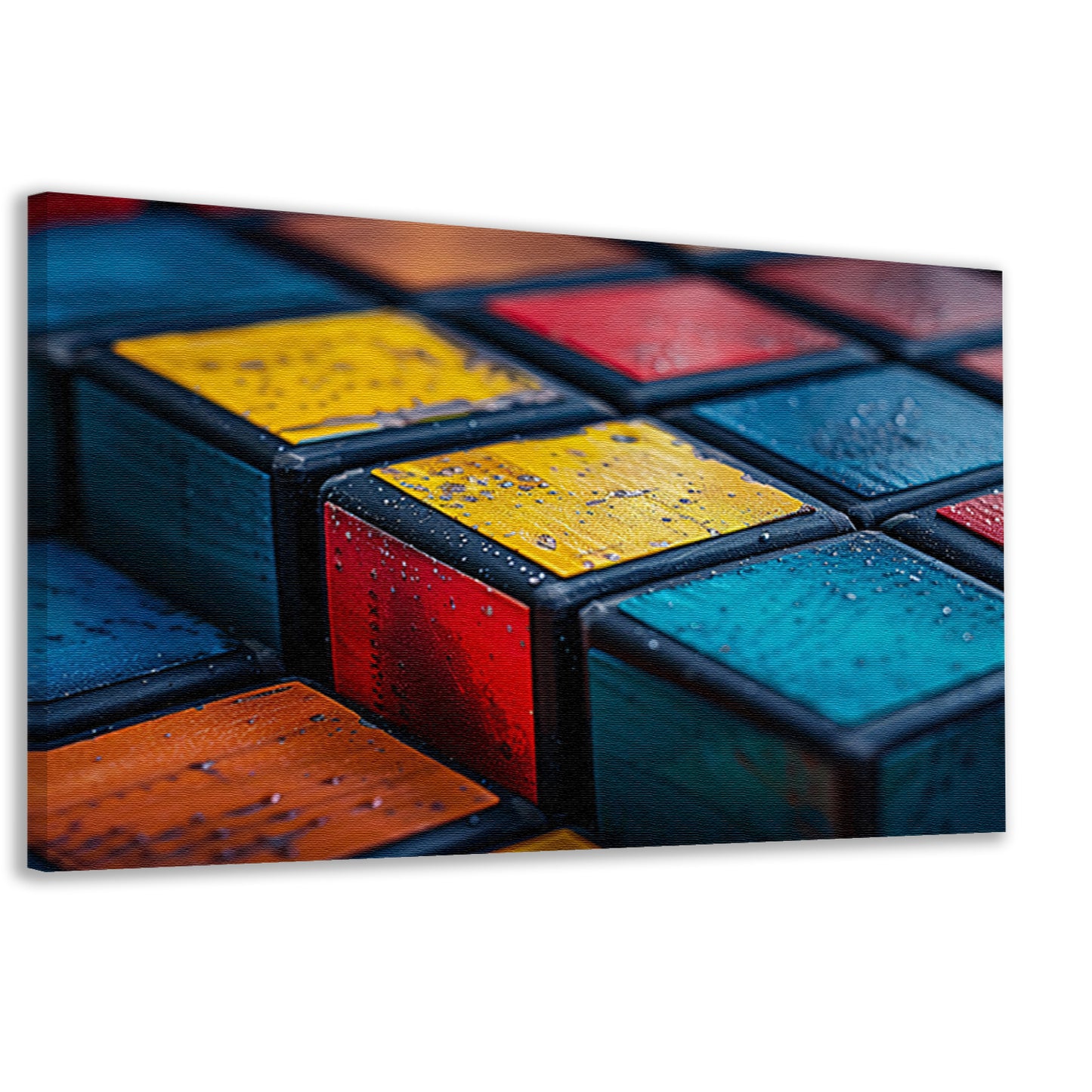 Kubus compositie in primaire kleuren canvas