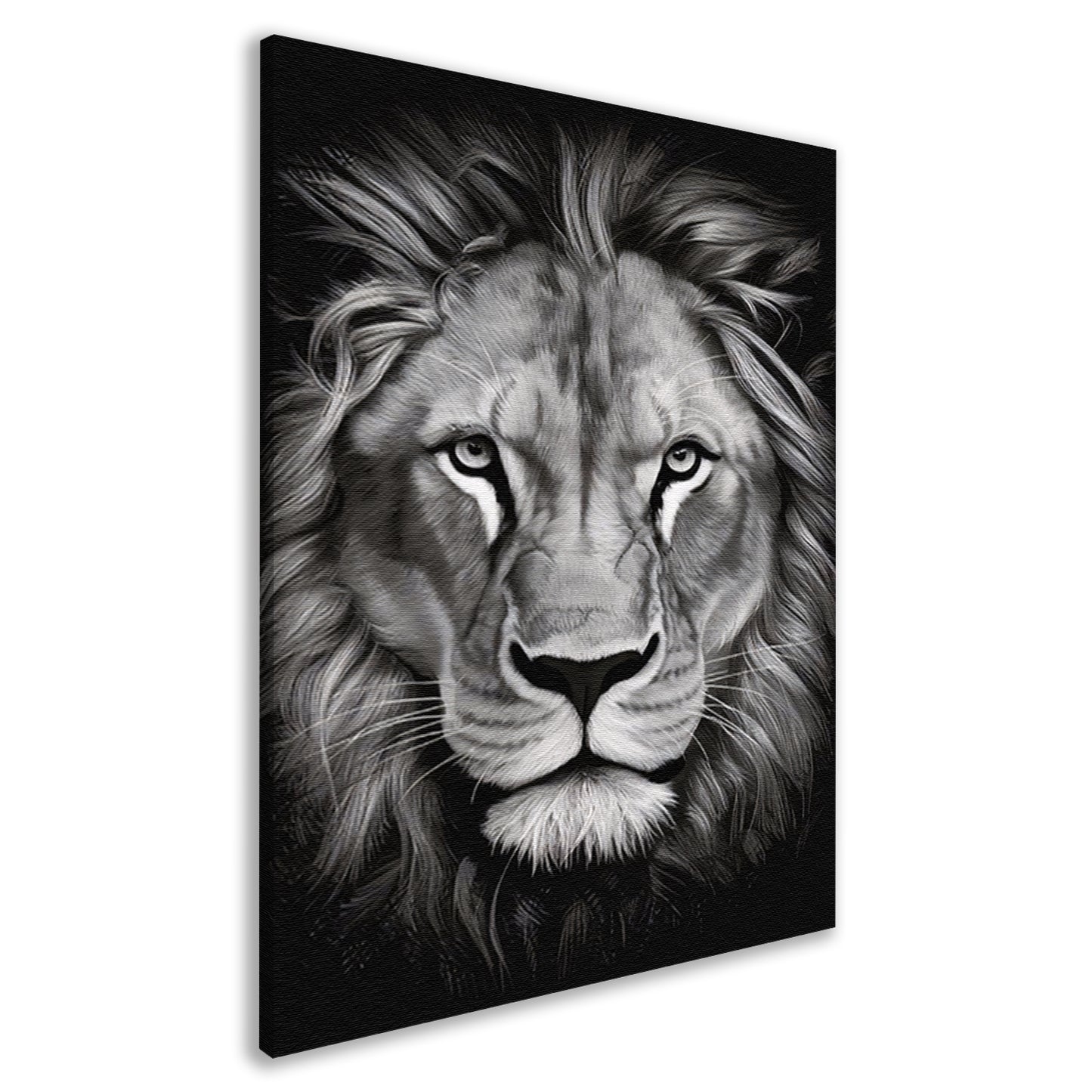 De Monochrome Blik van de Majestueuze Leeuw canvas