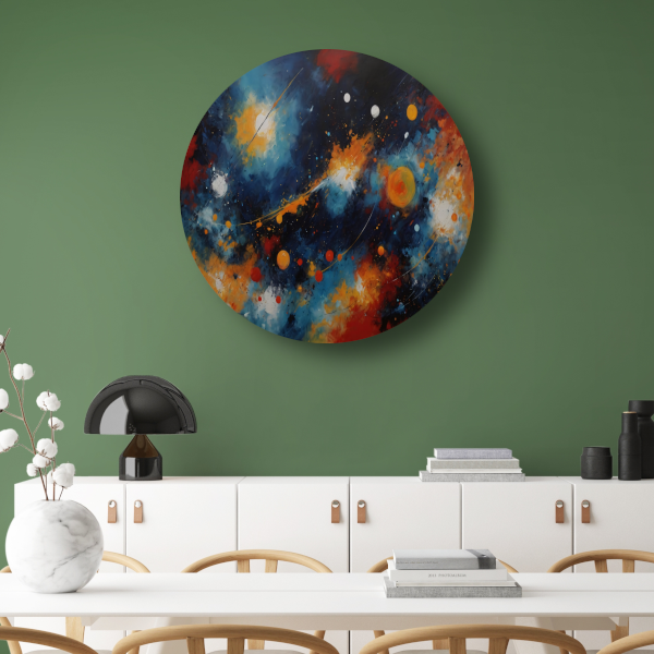 Dans der Kleuren in Kosmisch Licht aluminium muurcirkel