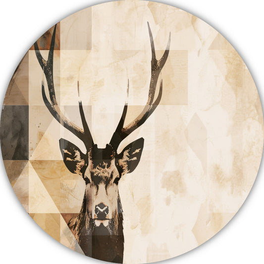 Abstract Hert in Sepia Geometrische Kunst forex muurcirkel