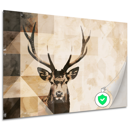 Abstract Hert in Sepia Geometrische Kunst poster