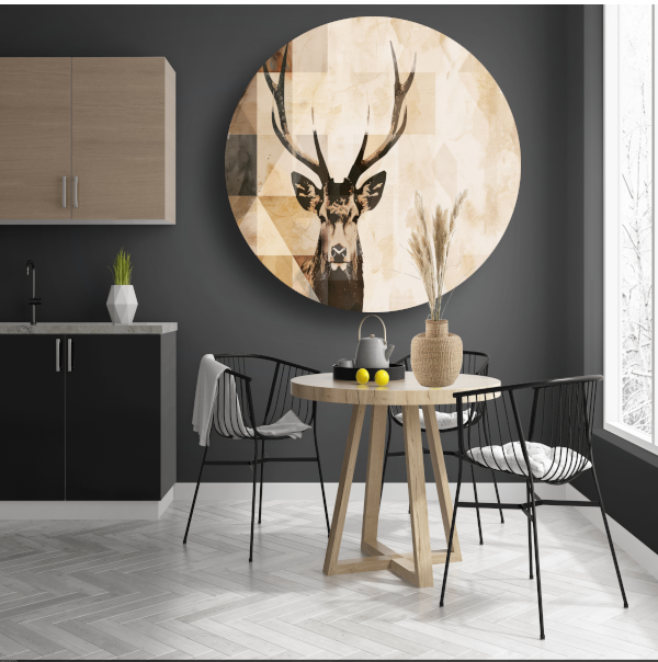 Abstract Hert in Sepia Geometrische Kunst forex muurcirkel