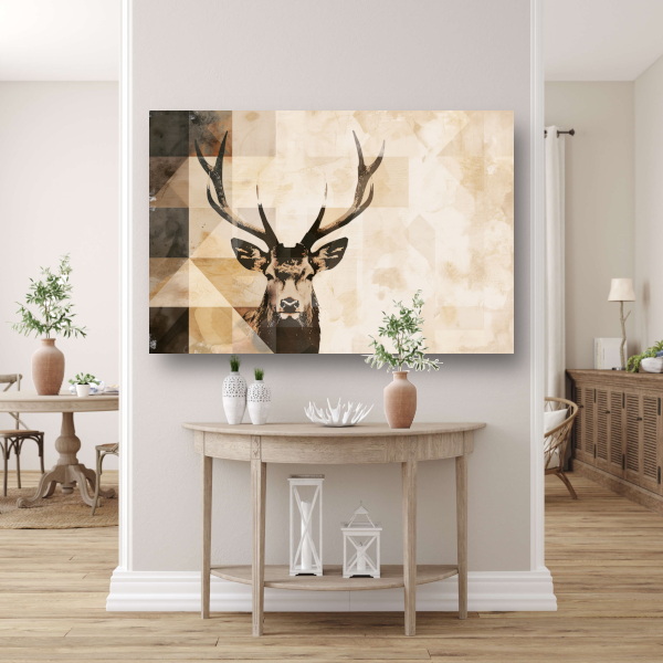 Abstract Hert in Sepia Geometrische Kunst canvas