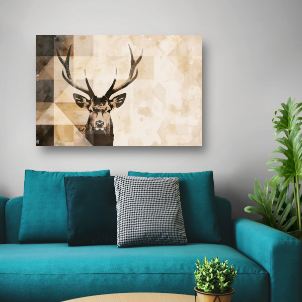Abstract Hert in Sepia Geometrische Kunst canvas