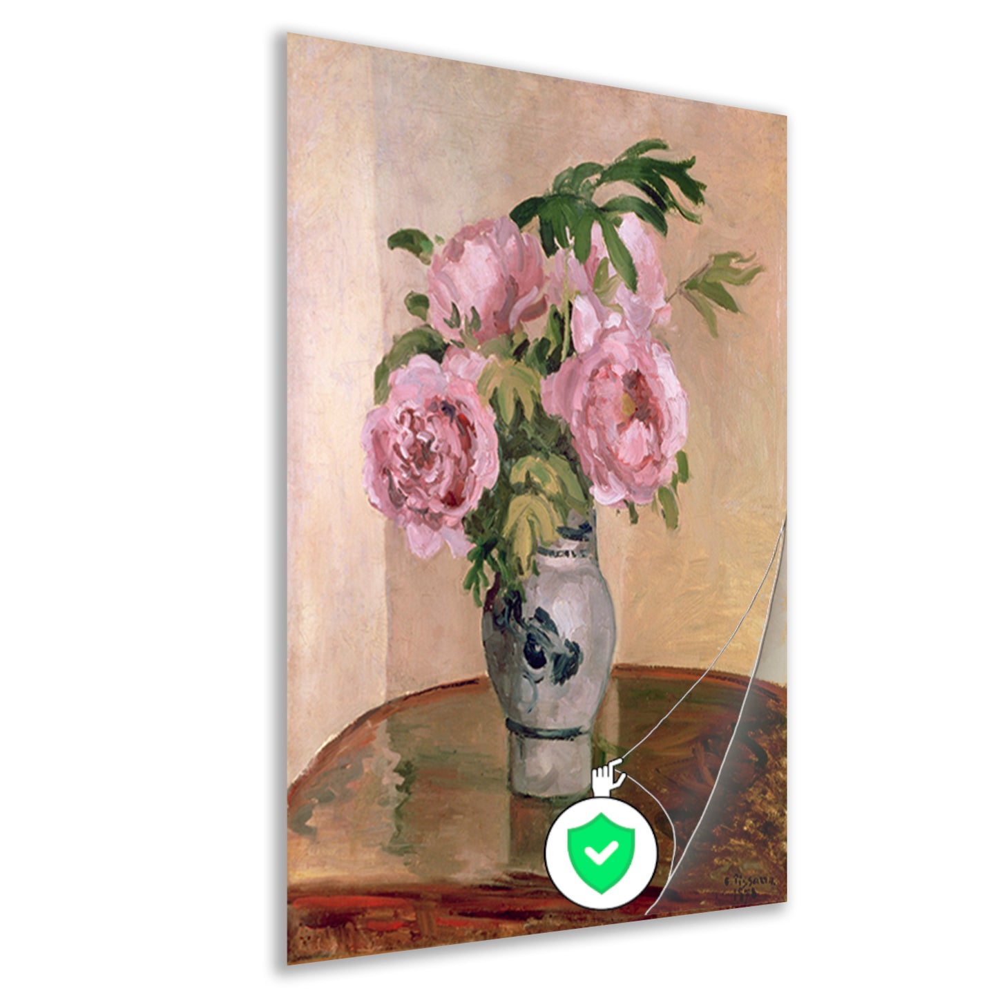 Boeket roze pioenrozen - Camille Pissarro poster