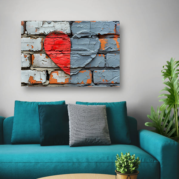 Straatkunst Hart Muurschildering canvas
