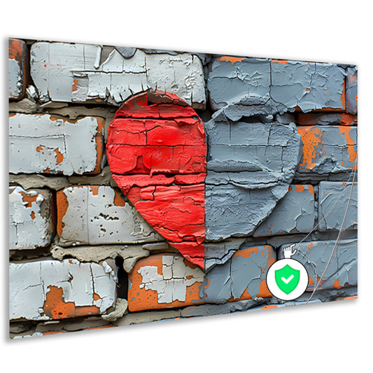 Straatkunst Hart Muurschildering poster