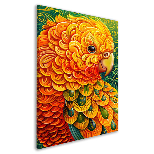 Kleurrijke abstracte papegaai kunstwerk canvas