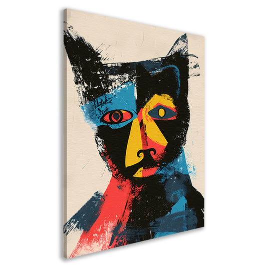 Abstract Kleurrijk Kat Portret  canvas