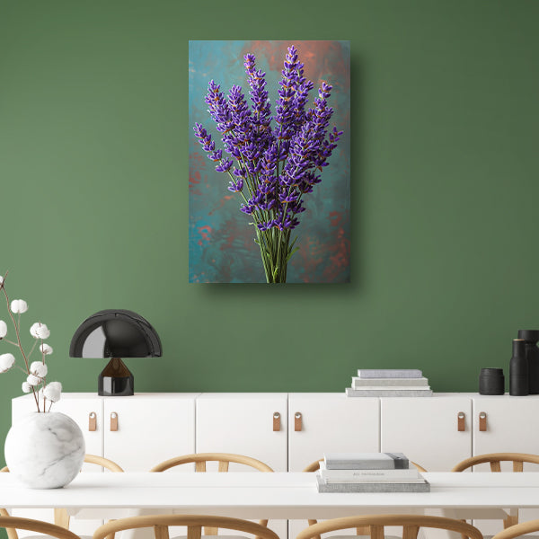 Paarse Lavendelbloemen in Vaas canvas