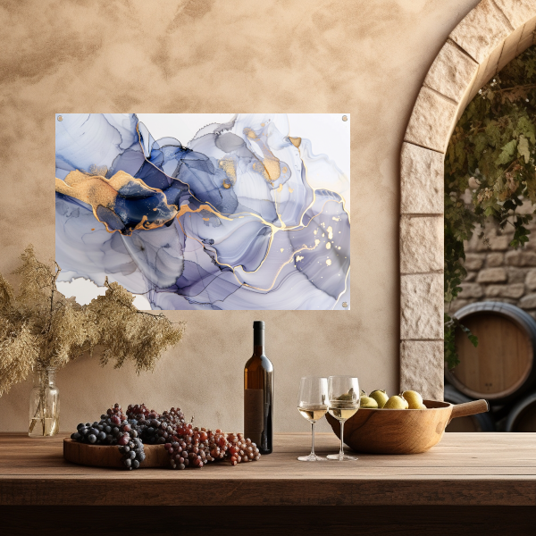 Abstracte Schoonheid met Gouden Lijnen tuinposter