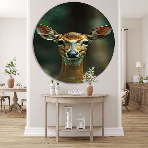 Portret van een jong hert in het bos forex muurcirkel