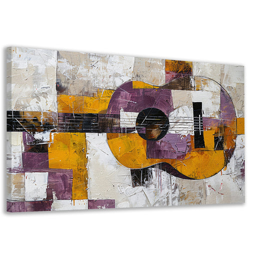 Abstracte kleurrijke gitaar schilderij voor interieur canvas
