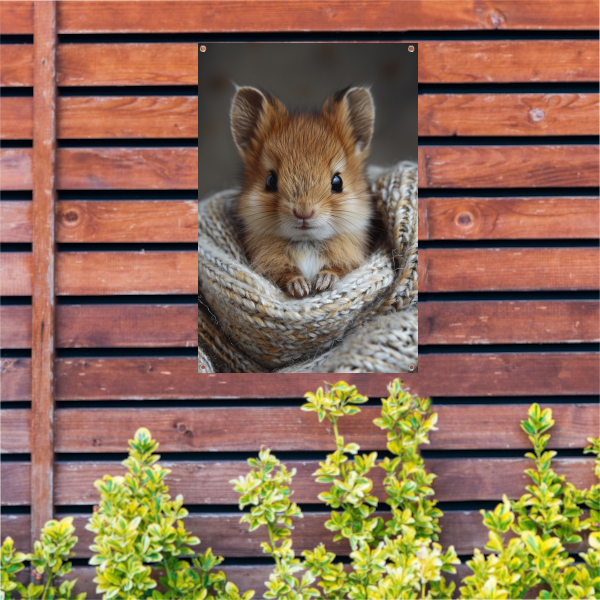 Schattig dier gewikkeld in warme deken tuinposter